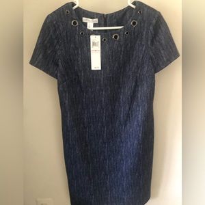 NWT London Times Fitted Scuba Dress.  Blue size 6.